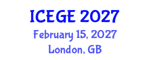 International Conference on Earthquake Geotechnical Engineering (ICEGE) February 15, 2027 - London, United Kingdom International Conference on Earthquake Geotechnical Engineering (ICEGE) February 15, 2027 - London, United Kingdom