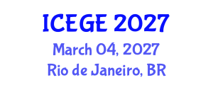 International Conference on Earthquake Geotechnical Engineering (ICEGE) March 04, 2027 - Rio de Janeiro, Brazil International Conference on Earthquake Geotechnical Engineering (ICEGE) March 04, 2027 - Rio de Janeiro, Brazil