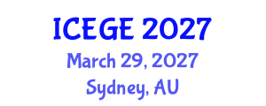 International Conference on Earthquake Geotechnical Engineering (ICEGE) March 29, 2027 - Sydney, Australia International Conference on Earthquake Geotechnical Engineering (ICEGE) March 29, 2027 - Sydney, Australia