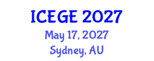 International Conference on Earthquake Geotechnical Engineering (ICEGE) May 17, 2027 - Sydney, Australia International Conference on Earthquake Geotechnical Engineering (ICEGE) May 17, 2027 - Sydney, Australia