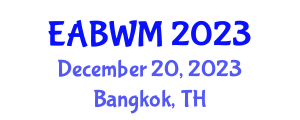 International Conference on Ecological Agriculture, Biodiversity & Waste Management (EABWM) December 20, 2023 - Bangkok, Thailand International Conference on Ecological Agriculture, Biodiversity & Waste Management (EABWM) December 20, 2023 - Bangkok, Thailand