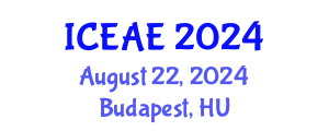 International Conference on Ecological and Agricultural Engineering (ICEAE) August 22, 2024 - Budapest, Hungary
