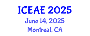International Conference on Ecological and Agricultural Engineering (ICEAE) June 14, 2025 - Montreal, Canada