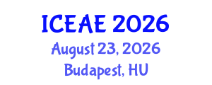 International Conference on Ecological and Agricultural Engineering (ICEAE) August 23, 2026 - Budapest, Hungary