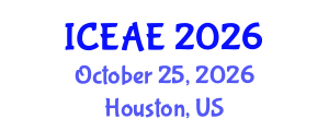 International Conference on Ecological and Agricultural Engineering (ICEAE) October 25, 2026 - Houston, United States International Conference on Ecological and Agricultural Engineering (ICEAE) October 25, 2026 - Houston, United States
