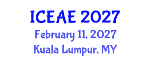 International Conference on Ecological and Agricultural Engineering (ICEAE) February 11, 2027 - Kuala Lumpur, Malaysia International Conference on Ecological and Agricultural Engineering (ICEAE) February 11, 2027 - Kuala Lumpur, Malaysia