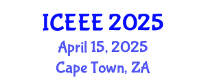 International Conference on Ecological and Environmental Engineering (ICEEE) April 15, 2025 - Cape Town, South Africa