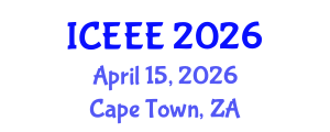 International Conference on Ecological and Environmental Engineering (ICEEE) April 15, 2026 - Cape Town, South Africa