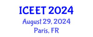 International Conference on Ecological Engineering and Technology (ICEET) August 29, 2024 - Paris, France