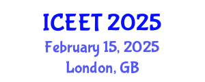 International Conference on Ecological Engineering and Technology (ICEET) February 15, 2025 - London, United Kingdom