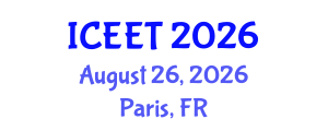 International Conference on Ecological Engineering and Technology (ICEET) August 26, 2026 - Paris, France