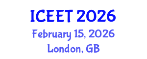 International Conference on Ecological Engineering and Technology (ICEET) February 15, 2026 - London, United Kingdom