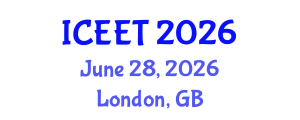 International Conference on Ecological Engineering and Technology (ICEET) June 28, 2026 - London, United Kingdom