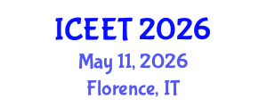 International Conference on Ecological Engineering and Technology (ICEET) May 11, 2026 - Florence, Italy International Conference on Ecological Engineering and Technology (ICEET) May 11, 2026 - Florence, Italy