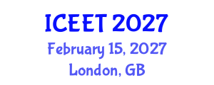 International Conference on Ecological Engineering and Technology (ICEET) February 15, 2027 - London, United Kingdom International Conference on Ecological Engineering and Technology (ICEET) February 15, 2027 - London, United Kingdom