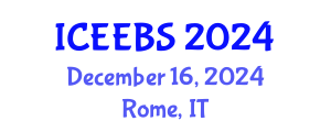 International Conference on Ecological, Environmental and Biological Sciences (ICEEBS) December 16, 2024 - Rome, Italy