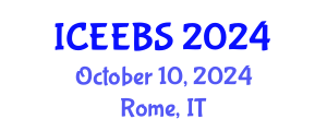 International Conference on Ecological, Environmental and Biological Sciences (ICEEBS) October 10, 2024 - Rome, Italy