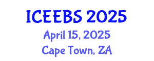International Conference on Ecological, Environmental and Biological Sciences (ICEEBS) April 15, 2025 - Cape Town, South Africa