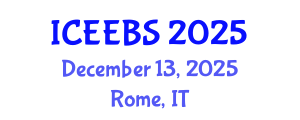 International Conference on Ecological, Environmental and Biological Sciences (ICEEBS) December 13, 2025 - Rome, Italy