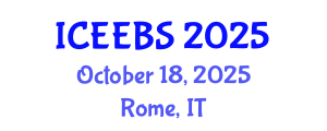 International Conference on Ecological, Environmental and Biological Sciences (ICEEBS) October 18, 2025 - Rome, Italy