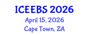 International Conference on Ecological, Environmental and Biological Sciences (ICEEBS) April 15, 2026 - Cape Town, South Africa