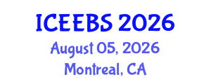 International Conference on Ecological, Environmental and Biological Sciences (ICEEBS) August 05, 2026 - Montreal, Canada