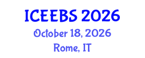 International Conference on Ecological, Environmental and Biological Sciences (ICEEBS) October 18, 2026 - Rome, Italy