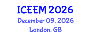 International Conference on Ecology and Ecological Modeling (ICEEM) December 09, 2026 - London, United Kingdom International Conference on Ecology and Ecological Modeling (ICEEM) December 09, 2026 - London, United Kingdom