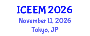 International Conference on Ecology and Ecological Modeling (ICEEM) November 11, 2026 - Tokyo, Japan