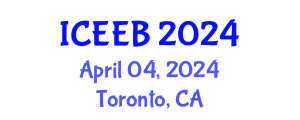 International Conference on Ecology and Environmental Biology (ICEEB) April 04, 2024 - Toronto, Canada