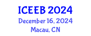 International Conference on Ecology and Environmental Biology (ICEEB) December 16, 2024 - Macau, China