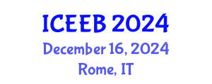 International Conference on Ecology and Environmental Biology (ICEEB) December 16, 2024 - Rome, Italy