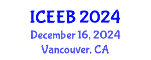 International Conference on Ecology and Environmental Biology (ICEEB) December 16, 2024 - Vancouver, Canada