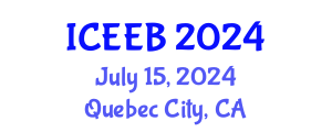 International Conference on Ecology and Environmental Biology (ICEEB) July 15, 2024 - Quebec City, Canada
