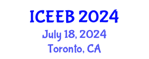 International Conference on Ecology and Environmental Biology (ICEEB) July 18, 2024 - Toronto, Canada