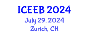 International Conference on Ecology and Environmental Biology (ICEEB) July 29, 2024 - Zurich, Switzerland