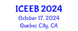 International Conference on Ecology and Environmental Biology (ICEEB) October 17, 2024 - Quebec City, Canada