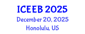International Conference on Ecology and Environmental Biology (ICEEB) December 20, 2025 - Honolulu, United States