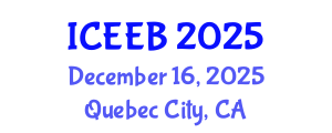 International Conference on Ecology and Environmental Biology (ICEEB) December 16, 2025 - Quebec City, Canada