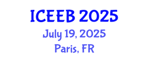International Conference on Ecology and Environmental Biology (ICEEB) July 19, 2025 - Paris, France