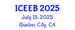 International Conference on Ecology and Environmental Biology (ICEEB) July 15, 2025 - Quebec City, Canada
