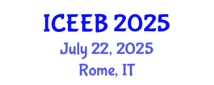 International Conference on Ecology and Environmental Biology (ICEEB) July 22, 2025 - Rome, Italy