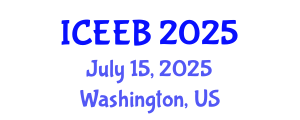 International Conference on Ecology and Environmental Biology (ICEEB) July 15, 2025 - Washington, United States