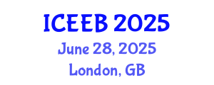 International Conference on Ecology and Environmental Biology (ICEEB) June 28, 2025 - London, United Kingdom