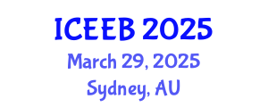 International Conference on Ecology and Environmental Biology (ICEEB) March 29, 2025 - Sydney, Australia