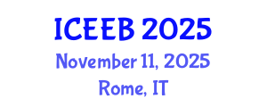 International Conference on Ecology and Environmental Biology (ICEEB) November 11, 2025 - Rome, Italy