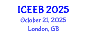 International Conference on Ecology and Environmental Biology (ICEEB) October 21, 2025 - London, United Kingdom