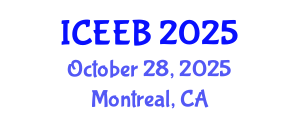 International Conference on Ecology and Environmental Biology (ICEEB) October 28, 2025 - Montreal, Canada