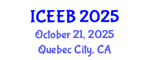 International Conference on Ecology and Environmental Biology (ICEEB) October 21, 2025 - Quebec City, Canada