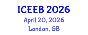 International Conference on Ecology and Environmental Biology (ICEEB) April 20, 2026 - London, United Kingdom International Conference on Ecology and Environmental Biology (ICEEB) April 20, 2026 - London, United Kingdom